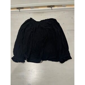 Old Navy Womens Blouse Long Sleeve V Neck Black Ruffle Trim Size‎ L